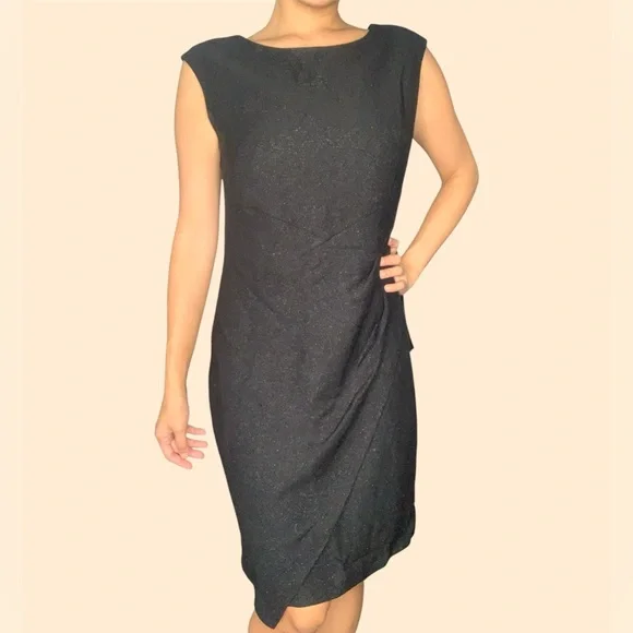 NWT New York & Company Black Midi Dress Size 2 Business Casual Office Siren - Picture 3 of 6